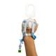 IV Glove IVGA0008 Duo - Adult and Pediatric on the back of the Hand, Opened Dome - Overhead View (IV Catheter, Extension Tubing, and other Accessories not included)