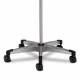 5-leg cast aluminum base with scuff guard end caps and soft roll, dual wheel casters