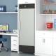 Koolmore KM-PHF-10C Medical Pharmacy Freezer with 7 Shelves, Foam Door, 10.8 Cubic Feet - Left Angle Actual Use (Items Shown Other than the Freezer are not Included)