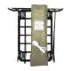 R&B Wire Knocked-Down Vinyl Basket Truck with 4 Swivel Casters, Beige - Disassembled