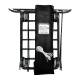 R&B Wire Knocked-Down Vinyl Basket Truck with 4 Swivel Casters, Black - Disassembled