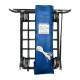 R&B Wire Knocked-Down Vinyl Basket Truck with 4 Swivel Casters, Blue - Disassembled