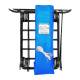 R&B Wire Knocked-Down Vinyl Basket Truck with 4 Swivel Casters, Electric Blue - Disassembled