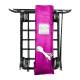 R&B Wire Knocked-Down Vinyl Basket Truck with 4 Swivel Casters, Hot Pink - Disassembled