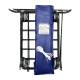 R&B Wire Knocked-Down Vinyl Basket Truck with 4 Swivel Casters, Navy - Disassembled