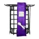 R&B Wire Knocked-Down Vinyl Basket Truck with 4 Swivel Casters, Punky Purple - Disassembled
