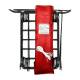 R&B Wire Knocked-Down Vinyl Basket Truck with 4 Swivel Casters, Red - Disassembled