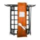 R&B Wire Knocked-Down Vinyl Basket Truck with 4 Swivel Casters, Sunset Orange - Disassembled