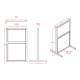 Phillips Safety LB-2436-S Mobile Lead Barrier with Glass Window Size 24" H x 36" W - Dimensions