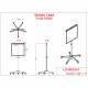Phillips Safety Model LB-MB2424 Mobile Lead Porta-Shield - 24" W x 24" H Panel (SKU 2424MB) - Technical Drawing