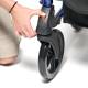 Lumex® LX1000B HybridLX™ Rollator Transport Chair, Majestic Blue - Front Wheel Easy-Release Button Close-Up