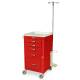 Harloff M3DS1824B05 M-Series Mini Width Short Emergency Crash Cart Five Drawers, Breakaway Lock, with OPTIONAL Basic Emergency Accessory Package MD18-EMG