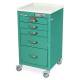 Harloff M3DS1824E05 M-Series 5-Drawer Mini Width Short Anesthesia Cart with Basic Electronic Pushbutton Lock