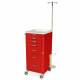 Harloff M3DS1830B06 M-Series Mini Width Tall Emergency Crash Cart Six Drawers with Breakaway Lock, 3" Casters. Shown with OPTIONAL Basic Emergency Accessory Package MD18-EMG.