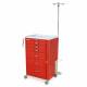 Harloff M3DS2430B06 M-Series Medium Width Tall Emergency Crash Cart Six Drawers with Breakaway Lock, 3" Casters. Shown with OPTIONAL Basic Emergency Accessory Package MD24-EMG.