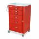 Harloff M3DS2430B06 M-Series Medium Width Tall Emergency Crash Cart Six Drawers with Breakaway Lock, 3" Casters