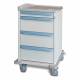 Capsa M-Series M3PC Standard Punch Card Medication Cart with (1) 3.75" Supply Drawer, (3) 10" Punch Card Drawers, Key Lock, Blue-Gray Accent Color