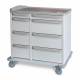 Capsa M5PC-C-PM-D103-U103 M-Series M5PC Standard Punch Card Medication Cart with 8 Drawers, 2-3-Split Type, Key Lock, Platinum Accent Color