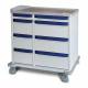 Capsa M5PC-C-RB-D103-U103 M-Series M5PC Standard Punch Card Medication Cart with 8 Drawers, 2-3-Split Type, Key Lock, Reflex Blue Accent Color