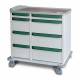 Capsa M5PC-C-TL-D103-U103 M-Series M5PC Standard Punch Card Medication Cart with 8 Drawers, 2-3-Split Type, Key Lock, Teal Accent Color