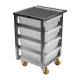 Capsa M6204SS TruAirâ„¢ Scope Transport Cart with 4-Tray Capacity - Left