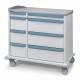 Capsa M6PC-C-BG-D103-U103 M-Series M6PC Standard Punch Card Medication Cart with 8 Drawers, 2-4-Split Type, Key Lock, Blue Gray Accent Color