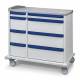 Capsa M6PC-C-RB-D103-U103 M-Series M6PC Standard Punch Card Medication Cart with 8 Drawers, 2-4-Split Type, Key Lock, Reflex Blue Accent Color