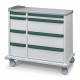 Capsa M6PC-C-TL-D103-U103 M-Series M6PC Standard Punch Card Medication Cart with 8 Drawers, 2-4-Split Type, Key Lock, Teal Accent Color