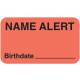 NAME ALERT Birthdate Label - Size 1 1/2"W x 7/8"H
