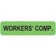 WORKERS' COMP. Label - Size 1 1/4"W x 5/16"H