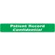 PATIENT RECORD CONFIDENTIAL Label - Size 6 1/2"W x 1"H