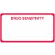 DRUG SENSITIVITY Label - Size 3 1/4"W x 1 3/4"H