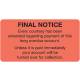 FINAL NOTICE Label - Size 3 1/4"W x 1 3/4"H