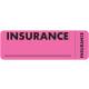 INSURANCE Label - Size 3"W x 1"H - Wrap Around Style