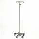 MCM Stainless Steel Space Saving IV Pole with 5-Leg Charcoal Base & 4-Hook