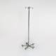 Stainless Steel Foot Controlled IV Pole with 5-Leg Spider Base and 4-Hook Top