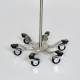 Stainless Steel IV Pole with 6-Leg Stainless Steel Spider Base