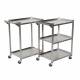 Mid Central Medical 16" W x 24" L x 34" H Stainless Steel Utility Cart: MCM3008 with 2 Shelves and MCM3009 with 3 Shelves