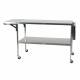 MidCentral Medical MCM507-DPL Stainless Steel 3-in-1 Space Saving Instrument Table - 24"W x 48"/60"/72" L