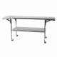 MidCentral Medical MCM507-DPL Stainless Steel 3-in-1 Space Saving Instrument Table - 24"W x 48"/60"/72" L