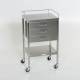 MidCentral Medical MCM522 Stainless Steel Utility Table with 3 Drawers, Lower Shelf and 3-Sided Top-Guardrail