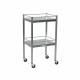 MidCentral Medical MCM 550 Stainless Steel Utility Table with No Drawers, 4-Sided Guardrail on Top and Lower Shelf