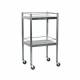 MidCentral Medical MCM 550 Stainless Steel Utility Table with No Drawers, 4-Sided Guardrail on Top and Lower Shelf