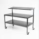 MidCentral Medical MCM556 Stainless Steel Two-Tier Table with Solid Upper Shelf - 30"D x 72"W x 34"H