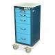 Harloff MDS1830E05 M-Series Mini Width Tall Anesthesia Cart Five Drawers with Basic Electronic Pushbutton Lock, 5" Casters