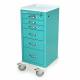 Harloff MDS1830K06 M-Series Mini Width Tall Anesthesia Cart Six Drawers with Key Lock, 5" Casters