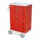 Harloff MDS2430B06 M-Series Medium Width Tall Emergency Crash Cart Six Drawers with Breakaway Lock, 5" Casters