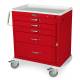 Harloff MDS3024B05 M-Series Standard Width Short Emergency Crash Cart Five Drawers with Breakaway Lock