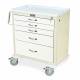 Harloff MDS3024K05 M-Series Standard Width Short Anesthesia Cart Five Drawers with Key Lock.  Color shown is a Beige body with White drawers.