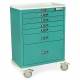 Harloff MDS3030E16 M-Series Standard Width Tall Anesthesia Cart Six Drawers with Basic Electronic Pushbutton Lock